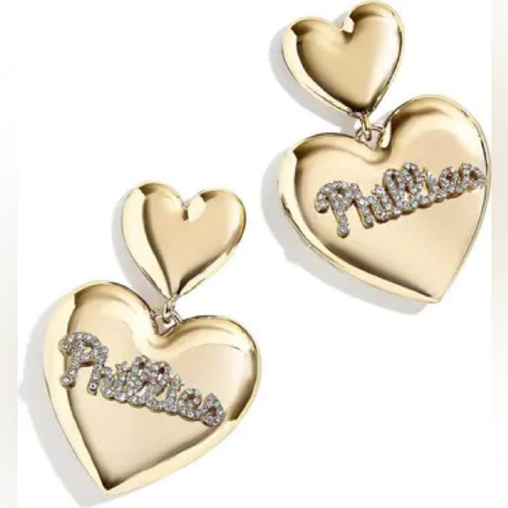 NIP WEAR by Erin Andrew’s X BaubleBar Philles Heart Drop Earrings